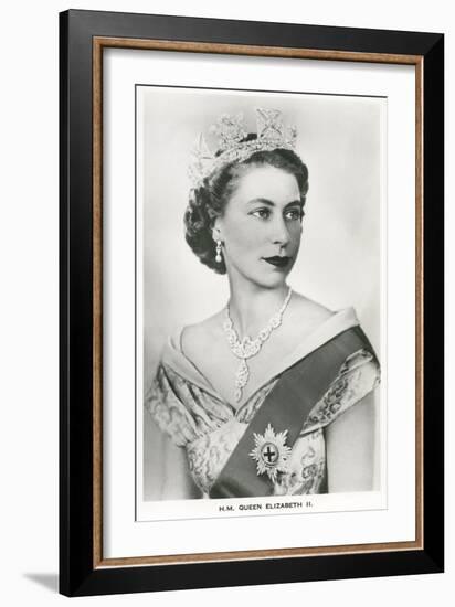 Young Queen Elizabeth II-null-Framed Premium Giclee Print