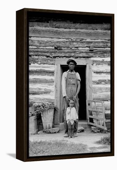 Young Sharecropper and His First Child-Dorothea Lange-Framed Stretched Canvas