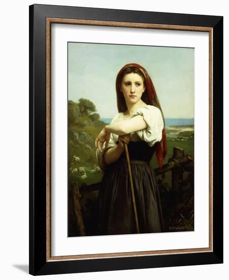 Young Shepherdess-William Adolphe Bouguereau-Framed Giclee Print