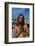 Young Shirtless Man with Long Flowing Hair-Mario de Biasi-Framed Photographic Print