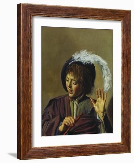 Young Singer with Flute, about 1623/25-Frans Hals-Framed Giclee Print