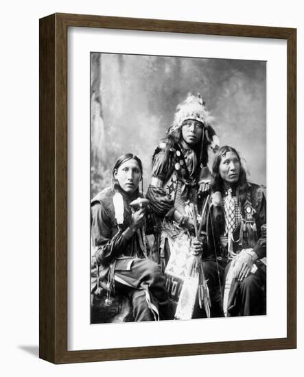 Young Sioux Men, 1899-null-Framed Photographic Print