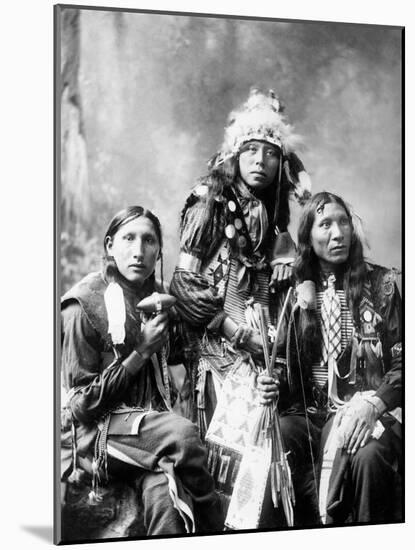 Young Sioux Men, 1899-null-Mounted Photographic Print