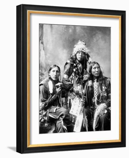 Young Sioux Men, 1899-null-Framed Photographic Print