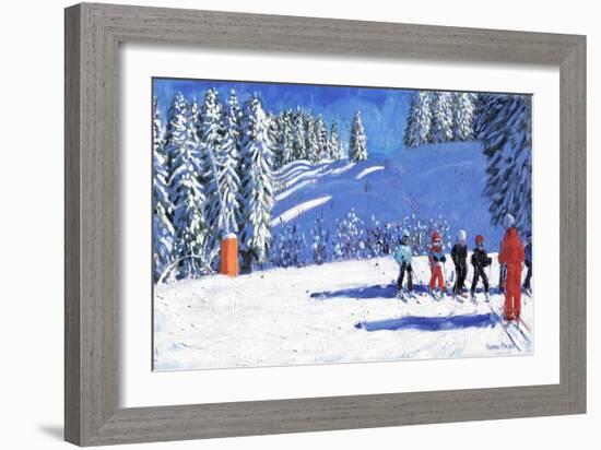 Young Skiers, Morzine, France, 2015-Andrew Macara-Framed Giclee Print
