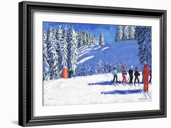 Young Skiers, Morzine, France, 2015-Andrew Macara-Framed Giclee Print