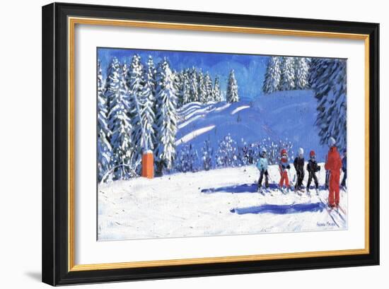 Young Skiers, Morzine, France, 2015-Andrew Macara-Framed Giclee Print