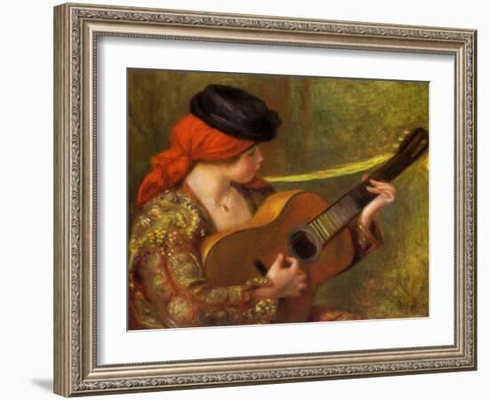 Young Spanish Woman with a Guitar, 1898-Pierre-Auguste Renoir-Framed Giclee Print