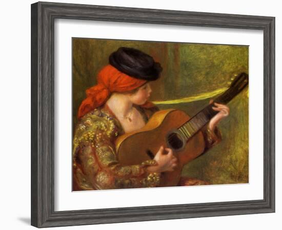 Young Spanish Woman with a Guitar, 1898-Pierre-Auguste Renoir-Framed Giclee Print