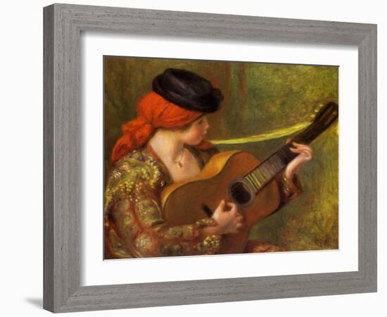 Young Spanish Woman with a Guitar, 1898-Pierre-Auguste Renoir-Framed Giclee Print