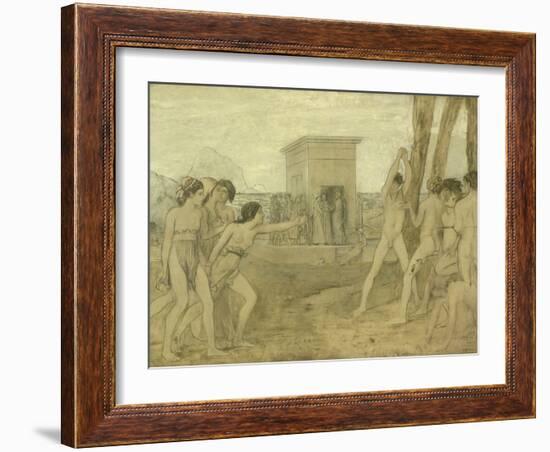 Young Spartan Girls Challenging Boys, C.1860-Edgar Degas-Framed Giclee Print