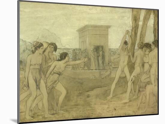 Young Spartan Girls Challenging Boys, C.1860-Edgar Degas-Mounted Giclee Print