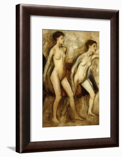 Young Spartan Girls Provoking the Boys, (Young Spartans Wrestling)-Edgar Degas-Framed Giclee Print