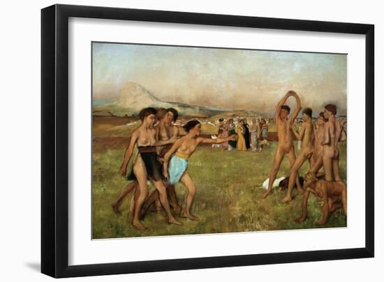 Young Spartans Exercising, Around 1860, Reworked Until 1880-Edgar Degas-Framed Giclee Print