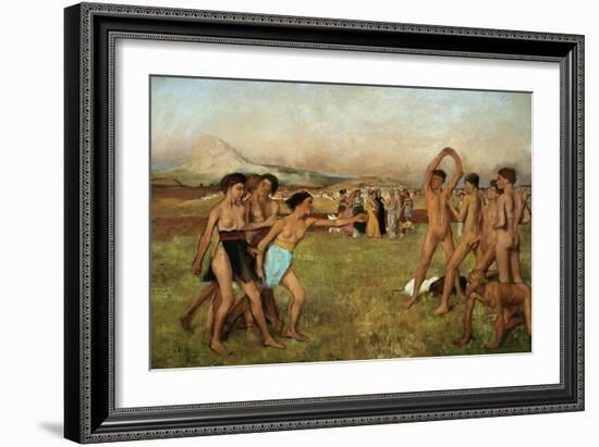 Young Spartans Exercising, Around 1860, Reworked Until 1880-Edgar Degas-Framed Giclee Print
