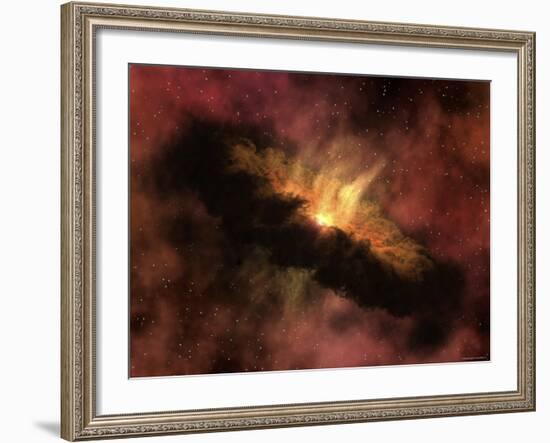 Young Star Surrounded by a Dusty Protoplanetary Disk-Stocktrek Images-Framed Photographic Print