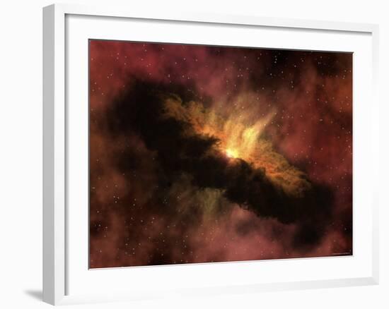 Young Star Surrounded by a Dusty Protoplanetary Disk-Stocktrek Images-Framed Photographic Print