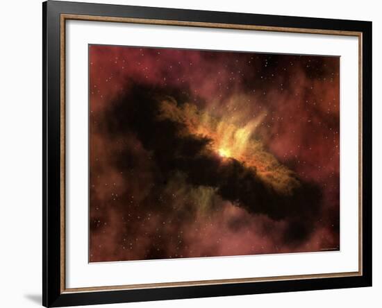 Young Star Surrounded by a Dusty Protoplanetary Disk-Stocktrek Images-Framed Photographic Print