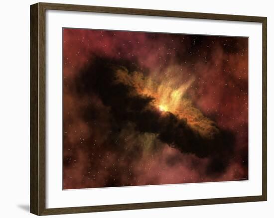 Young Star Surrounded by a Dusty Protoplanetary Disk-Stocktrek Images-Framed Photographic Print