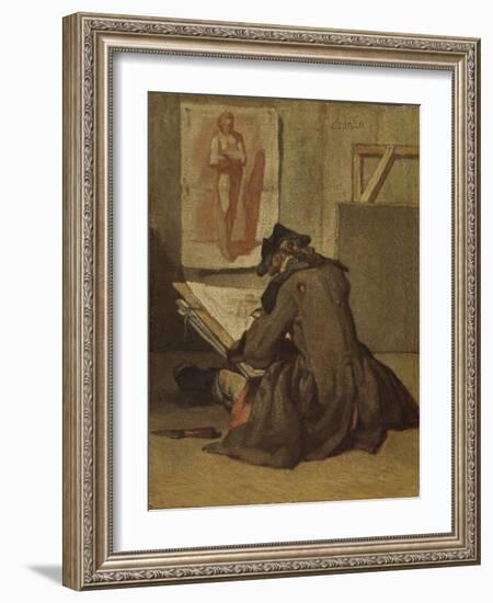 Young Student Drawing-Jean-Baptiste Simeon Chardin-Framed Giclee Print