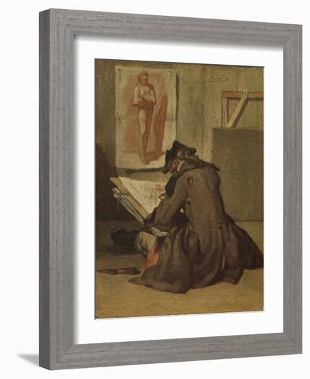 Young Student Drawing-Jean-Baptiste Simeon Chardin-Framed Giclee Print