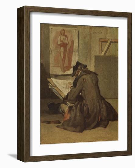 Young Student Drawing-Jean-Baptiste Simeon Chardin-Framed Giclee Print