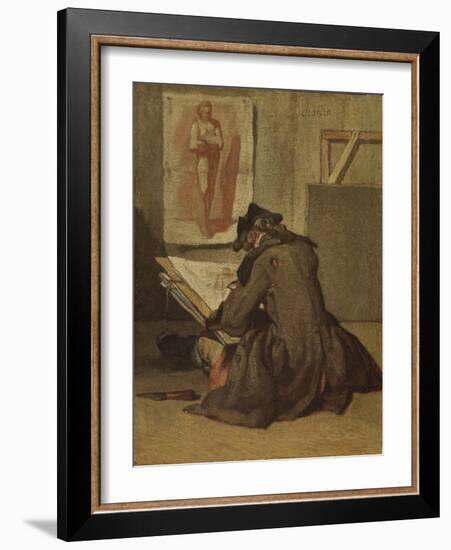 Young Student Drawing-Jean-Baptiste Simeon Chardin-Framed Giclee Print