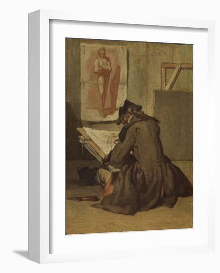 Young Student Drawing-Jean-Baptiste Simeon Chardin-Framed Giclee Print