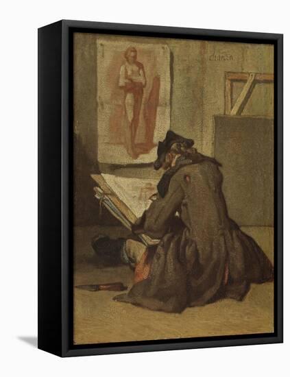 Young Student Drawing-Jean-Baptiste Simeon Chardin-Framed Premier Image Canvas