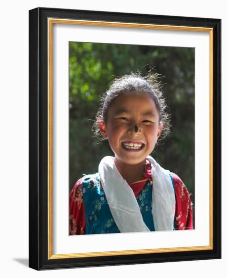 Young Tibetan Girl, Tibet, China-Keren Su-Framed Photographic Print