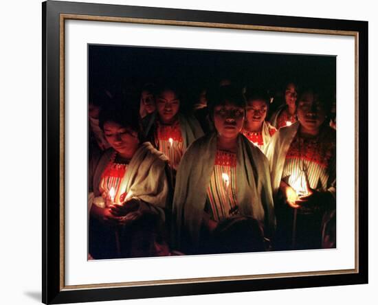 Young Tzolzil Indians from the Displaced Community of Xoyep-null-Framed Photographic Print