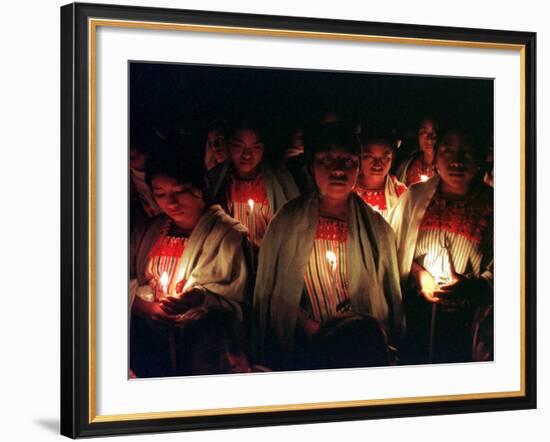 Young Tzolzil Indians from the Displaced Community of Xoyep-null-Framed Photographic Print