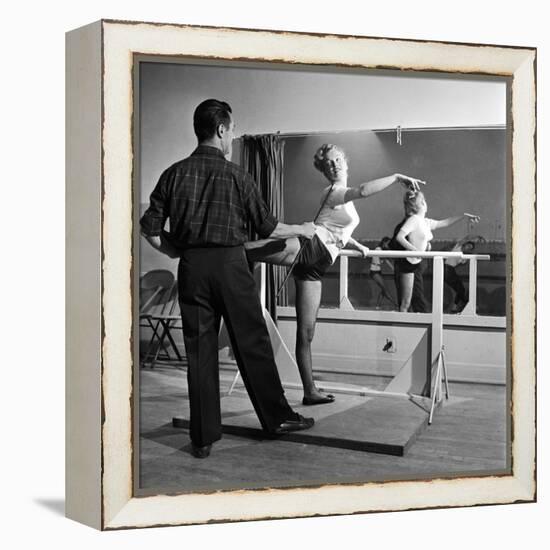 Young Upcoming Starlet Marilyn Monroe Practicing in Dance Class-J^ R^ Eyerman-Framed Premier Image Canvas