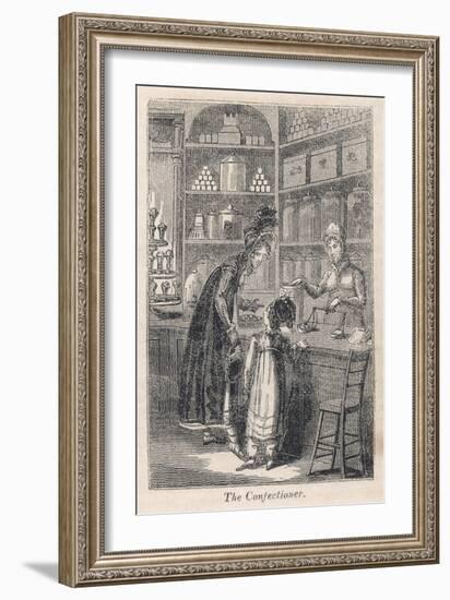 Young Well-Off Mother Spoils Her Little Girl with Sweets-null-Framed Art Print