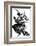 Young Witch Gets a Lift on the Broom of Her Older Companion as They Leave for the Sabbat-null-Framed Photographic Print