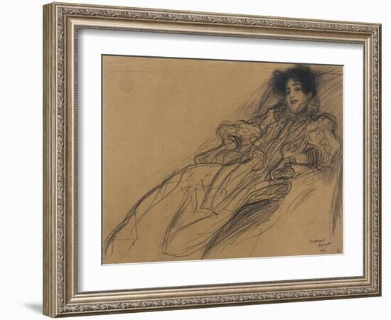 Young Woman, 1896-Gustav Klimt-Framed Giclee Print