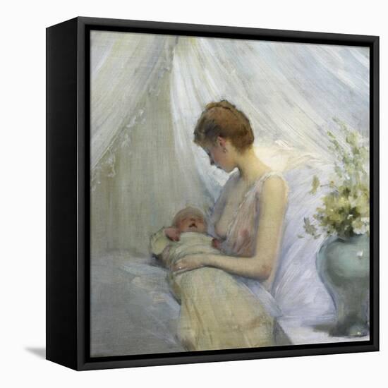 Young Woman and Baby-Jules Jean Geoffroy-Framed Premier Image Canvas