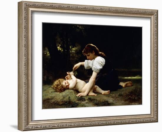 Young Woman and Child, 1881-William Adolphe Bouguereau-Framed Giclee Print