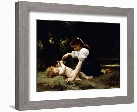 Young Woman and Child, 1881-William Adolphe Bouguereau-Framed Giclee Print