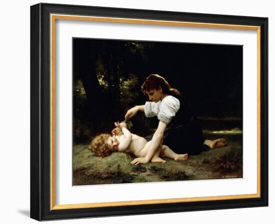 Young Woman and Child, 1881-William Adolphe Bouguereau-Framed Giclee Print