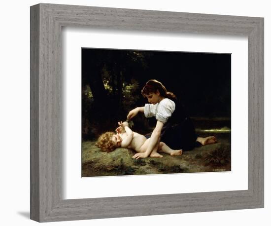 Young Woman and Child, 1881-William Adolphe Bouguereau-Framed Giclee Print