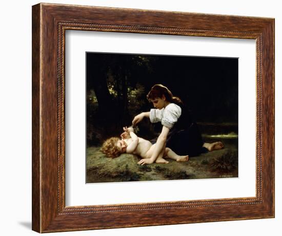 Young Woman and Child, 1881-William Adolphe Bouguereau-Framed Giclee Print