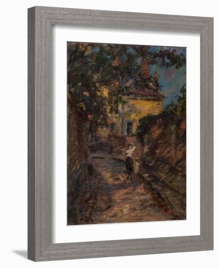 Young Woman and Child in an Alley-Henri Duhem-Framed Giclee Print