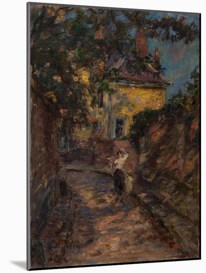 Young Woman and Child in an Alley-Henri Duhem-Mounted Giclee Print