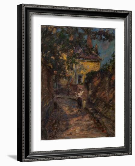 Young Woman and Child in an Alley-Henri Duhem-Framed Giclee Print