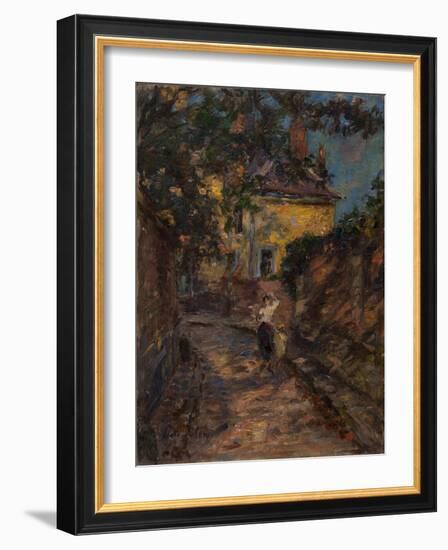 Young Woman and Child in an Alley-Henri Duhem-Framed Giclee Print