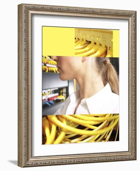 Young Woman and Technology-null-Framed Photographic Print