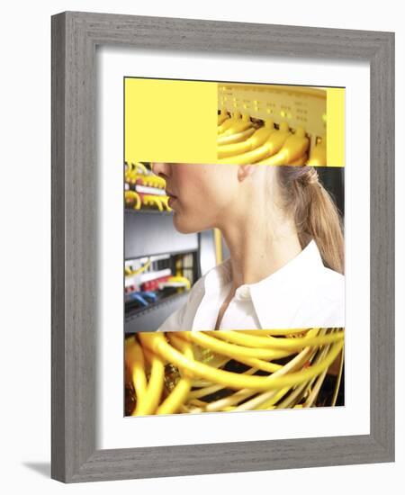 Young Woman and Technology-null-Framed Photographic Print