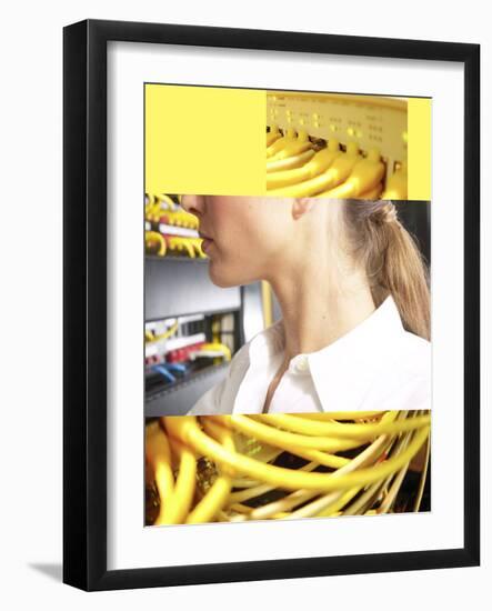 Young Woman and Technology-null-Framed Photographic Print