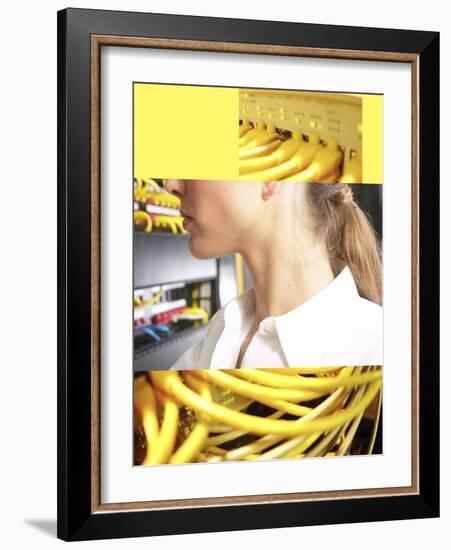 Young Woman and Technology-null-Framed Photographic Print